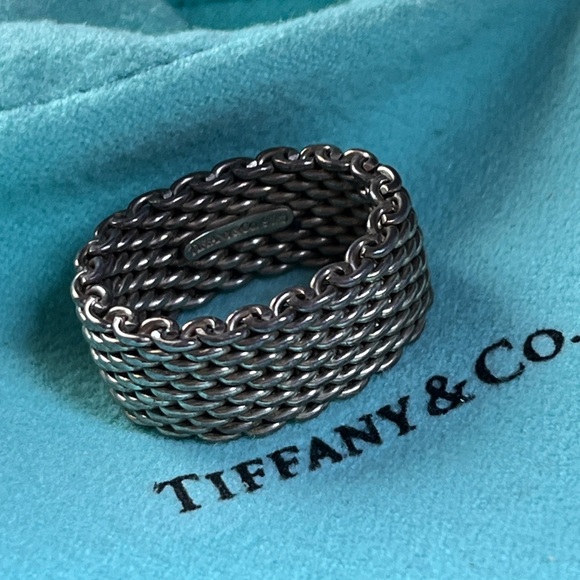 Tiffany & Co. Silver Mesh Bracelet and Ring set - Picture 10 of 15